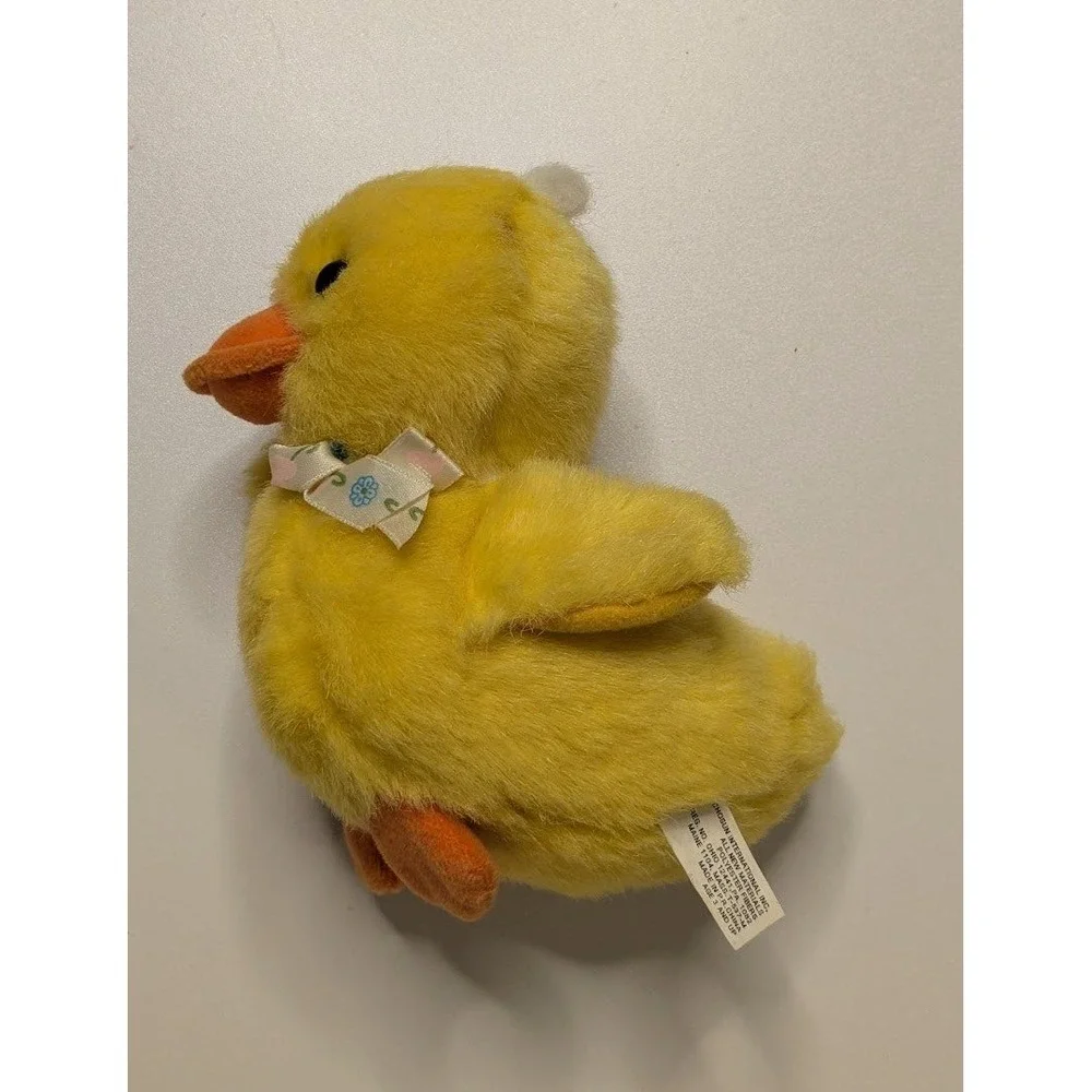 Vintage Plush Chosun International Small With Ribbon Duck Stuffed Animal